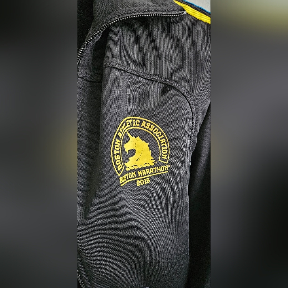 Adidas Boston Marathon 2015 Jacket Womens Small Black Track Full Zip BAA - Picture 6 of 7